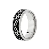 Mens 7.5MM Stainless Steel Wedding Band