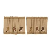 Stratton Burlap Applique Star 2-pc. Window Tier