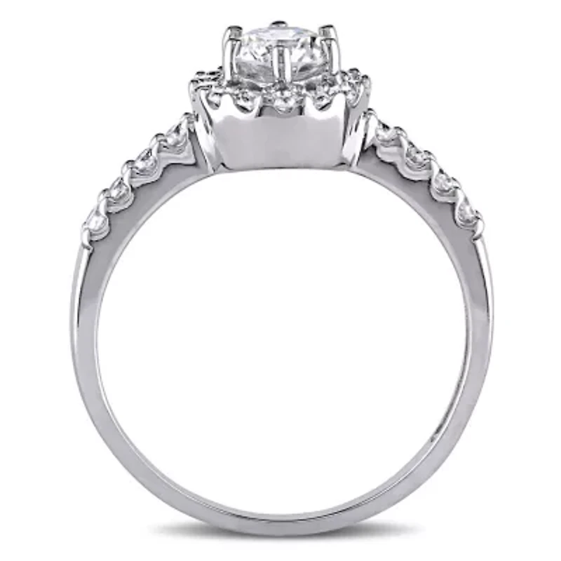 Womens 1 CT. T.W. Natural White Diamond 14K Gold Round Engagement Ring