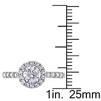 Womens 1 CT. T.W. Natural White Diamond 14K Gold Round Engagement Ring