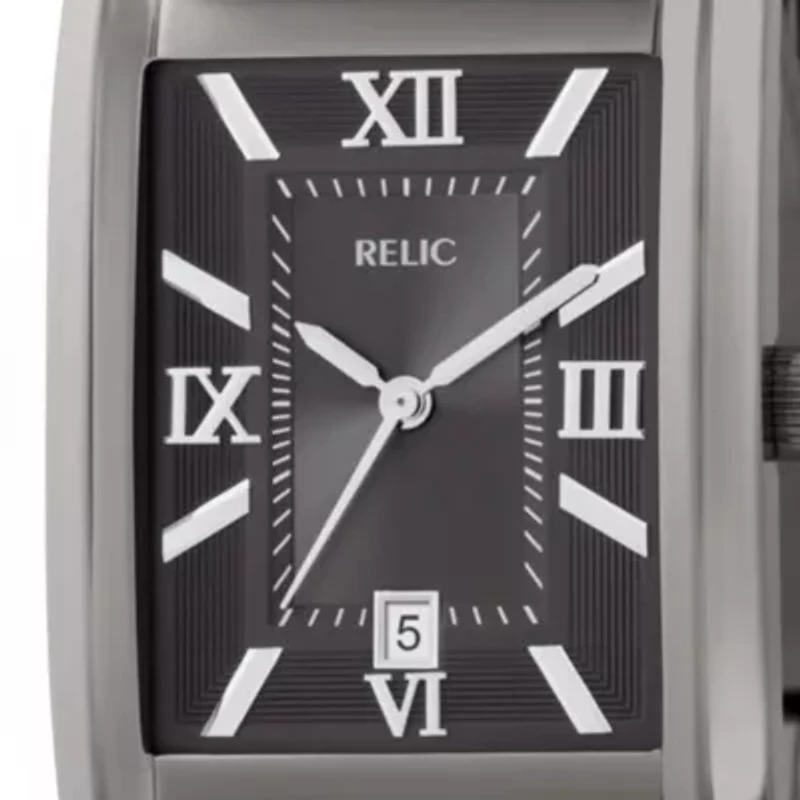 Relic® Mens Gunmetal Rectangle Watch  ZR77109