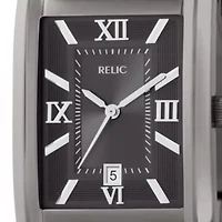 Relic® Mens Gunmetal Rectangle Watch  ZR77109