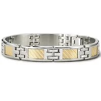 Mens 18K Gold & Steel Bracelet