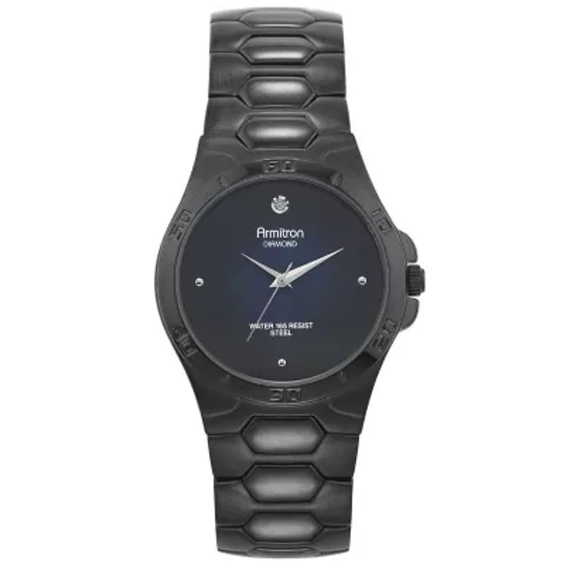 Armitron® Mens Black Stainless Watch