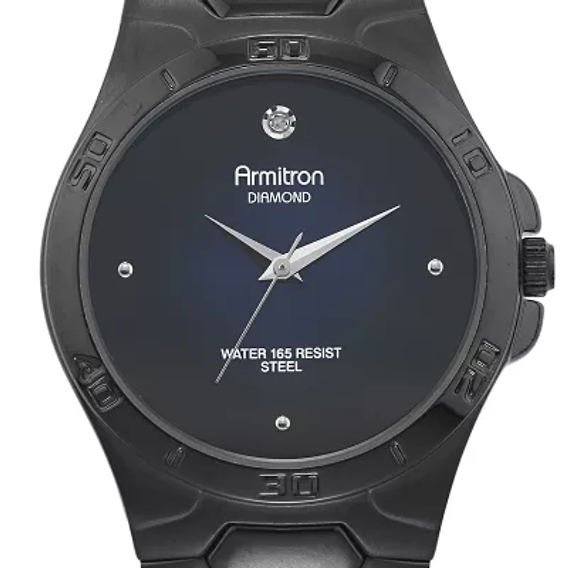 Armitron® Mens Black Stainless Watch