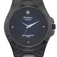 Armitron® Mens Black Stainless Watch