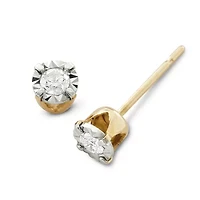 Diamond-Accent 10K Gold Stud Earrings