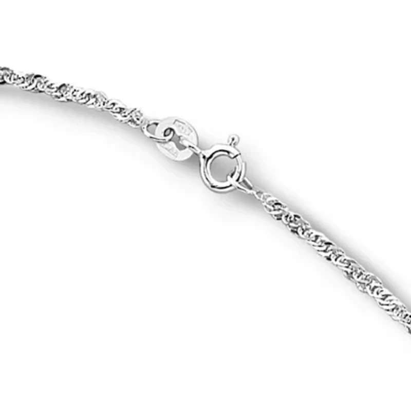 14K White Gold 18" Singapore Chain
