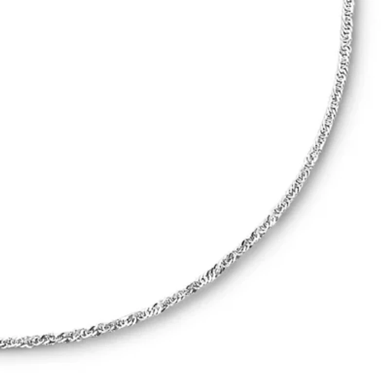 14K White Gold 18" Singapore Chain