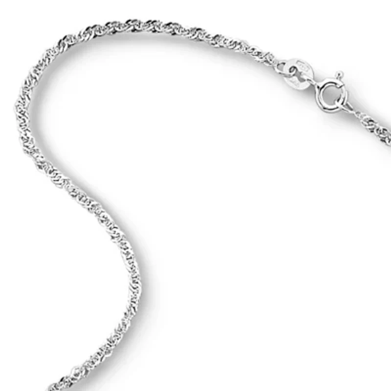 14K White Gold 18" Singapore Chain