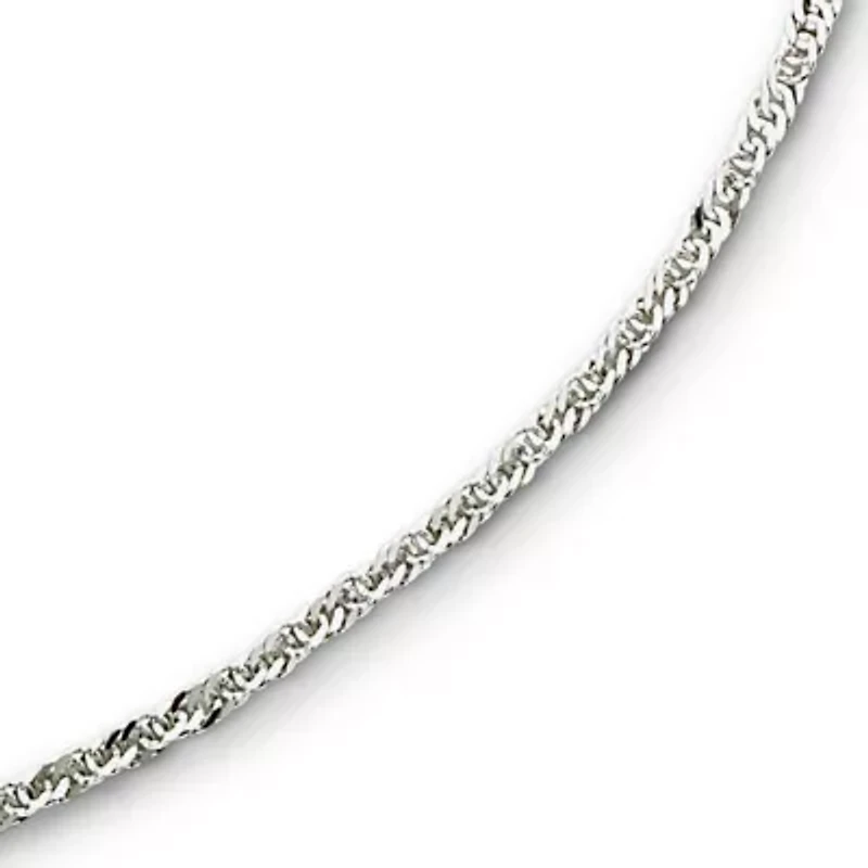 14K White Gold 18" Singapore Chain