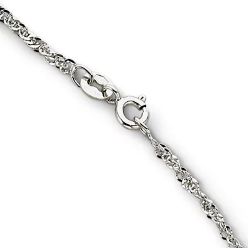 14K White Gold 18" Singapore Chain