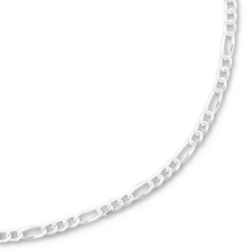 Made in Italy Womens Sterling Silver 20 Inch Figaro Chain Necklace