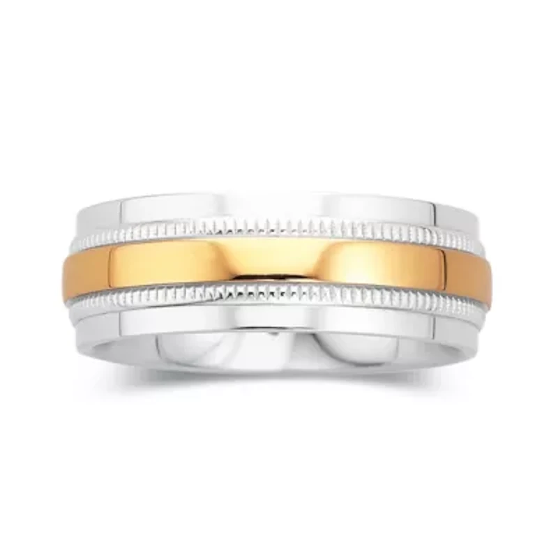 Mens Wedding Band, 8mm Comfort Fit
