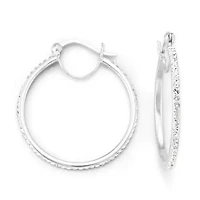 Crystal Earrings, Silver Hoop Earrings