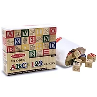 Melissa & Doug Wooden Abc/123 Blocks (Uc)