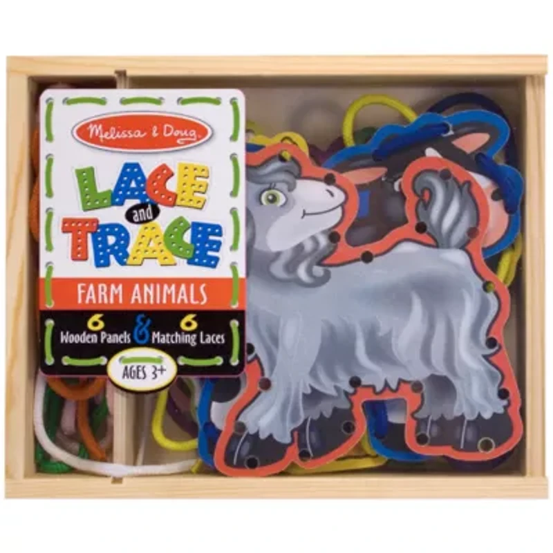 Melissa & Doug Farm Animals Lace And Trace Panels Drawing Kit