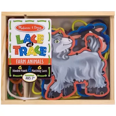 Melissa & Doug Farm Animals Lace And Trace Panels Drawing Kit