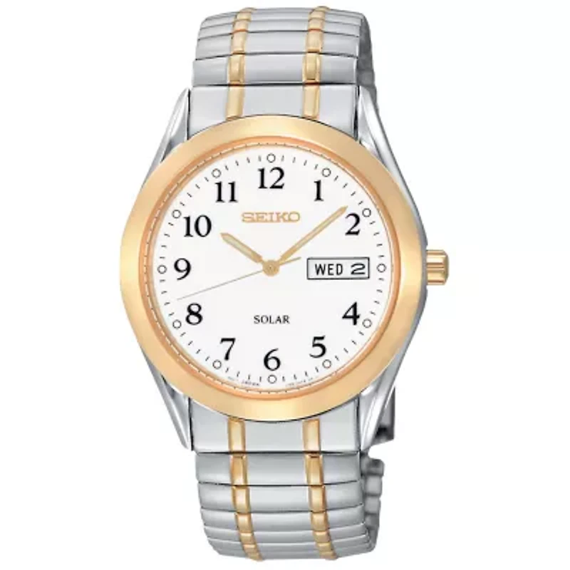 Seiko Mens Two Tone Stainless Steel Expansion Watch Sne062