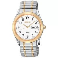 Seiko Mens Two Tone Stainless Steel Expansion Watch Sne062