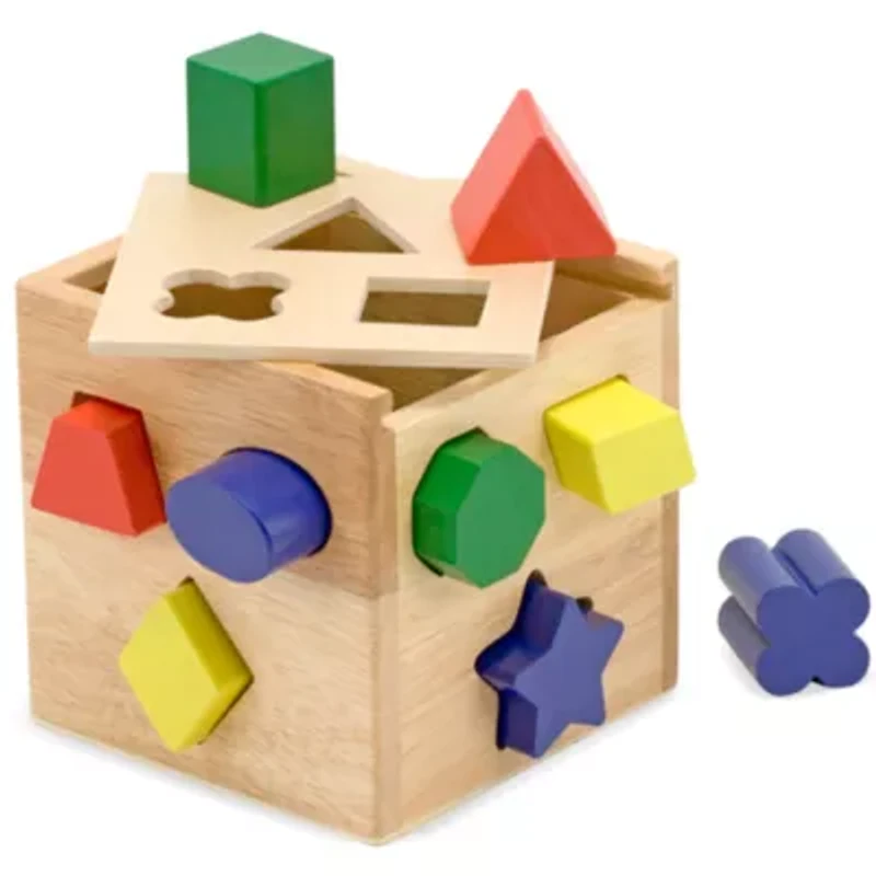 Melissa & Doug Shape Sorting Cube Building Blocks