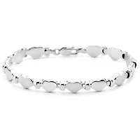 Made in Italy Sterling Silver 7.5" Stampato Heart Bracelet
