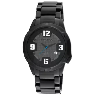 Armitron® Mens Black Stainless Steel Watch
