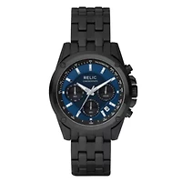 Relic By Fossil Mens Chronograph Multi-Function Black Stainless Steel Bracelet Watch Zr66035