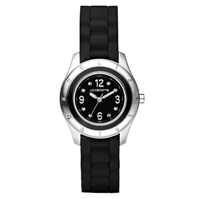 Liz Claiborne® Womens Black Silicone Strap Watch