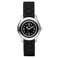 Liz Claiborne® Womens Black Silicone Strap Watch