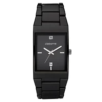 Claiborne Mens Black Ionic Plating Watch