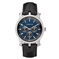 Claiborne Mens Black & Blue Multifunction Watch