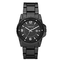 Claiborne Mens Black Ionic Plating Watch