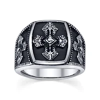 Maksim Mens Stainless Steel Cross Ring