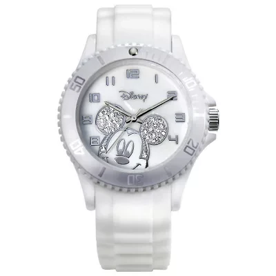 Disney Mickey Mouse Crystal Accent White Resin Watch