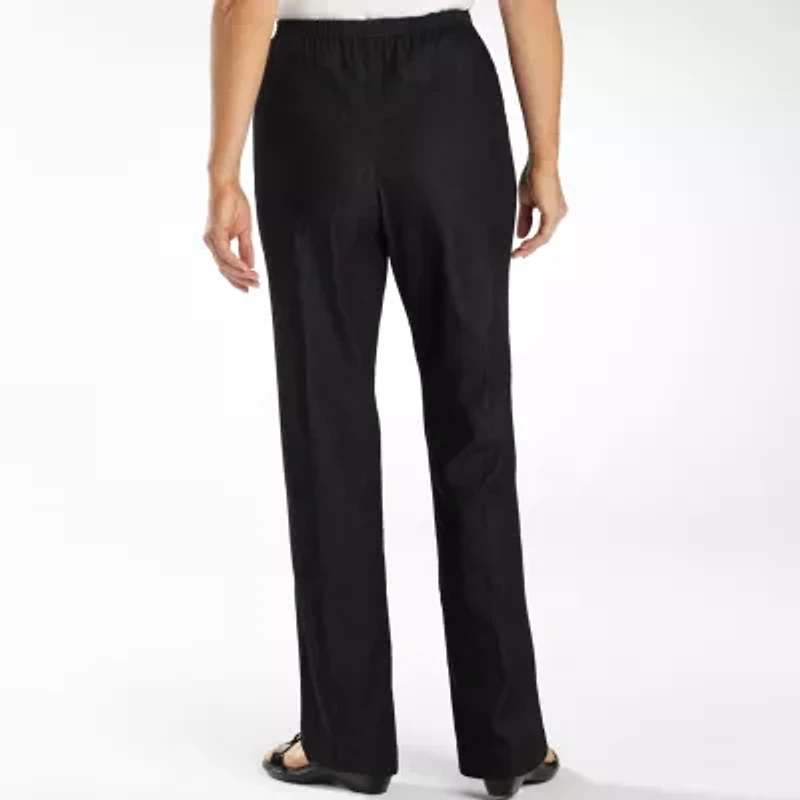 Alfred Dunner Classics Womens Straight Mid Rise Pull-On Pant