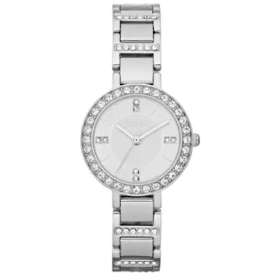 Relic® Womens Crystal-Accent Silver-Tone Bracelet Watch ZR34144