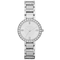 Relic® Womens Crystal-Accent Silver-Tone Bracelet Watch ZR34144