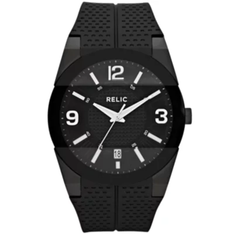 Relic® Mens Black Silicone Strap Watch ZR11972
