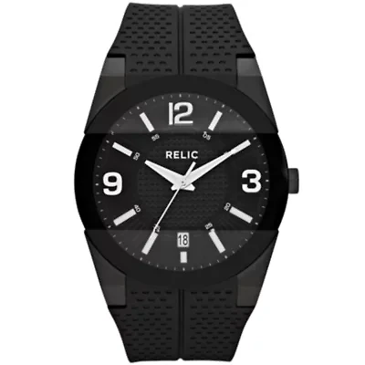 Relic® Mens Black Silicone Strap Watch ZR11972