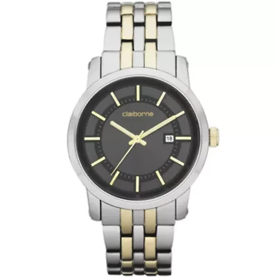 Claiborne Mens Two-Tone Watch