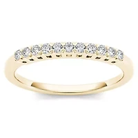 Womens 2MM 1/5 CT. Natural White Diamond 10K Gold Wedding Band