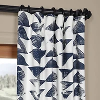 Exclusive Fabrics & Furnishing Triad Printed Cotton Rod Pocket Back Tab Light-Filtering Single Curtain Panel