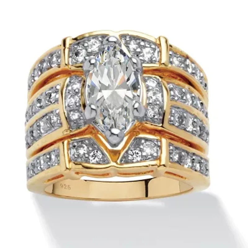 DiamonArt® Womens CT. T.W. White Cubic Zirconia 18K Gold Over Silver Bridal Set