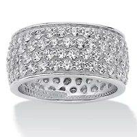 Womens 9M 3 1/4 CT. T.W. Cubic Zirconia Platinum Over Silver Band