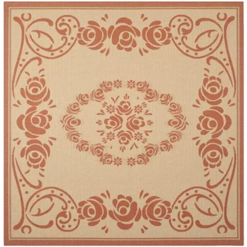 Safavieh Courtyard Collection Kalya Floral Indoor/Outdoor Square Area Rug