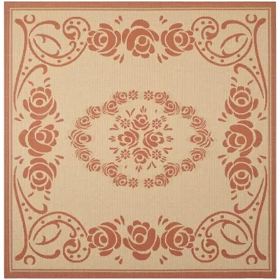 Safavieh Courtyard Collection Kalya Floral Indoor/Outdoor Square Area Rug
