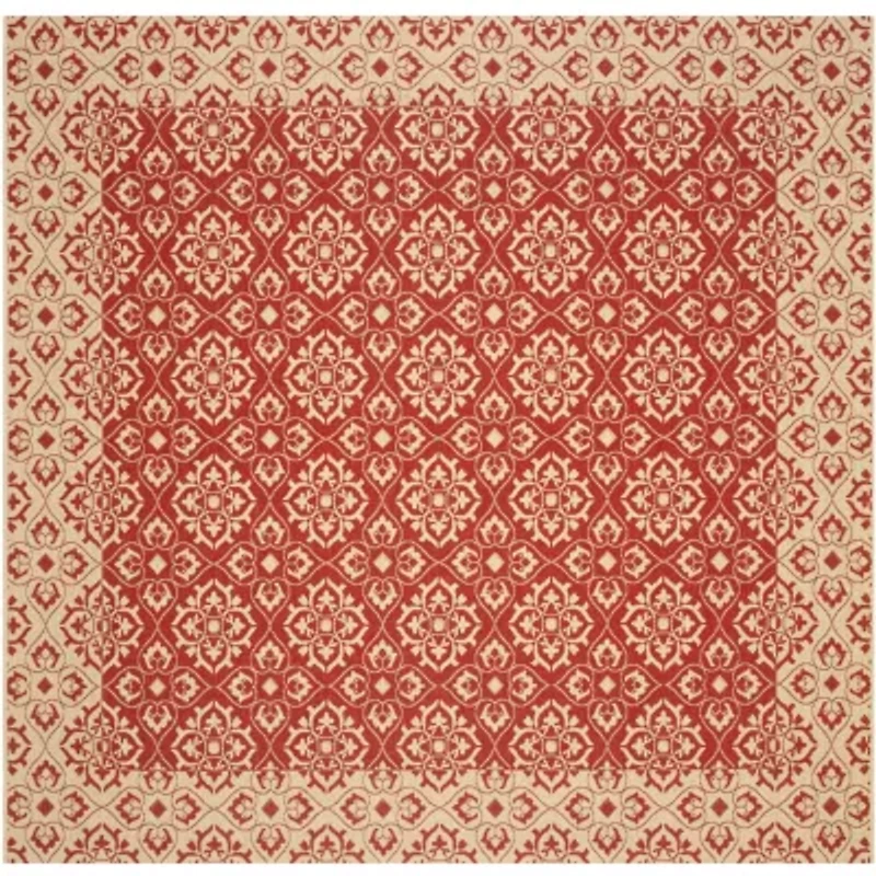 Safavieh Courtyard Collection Spots Oriental Indoor/Outdoor Square Area Rug