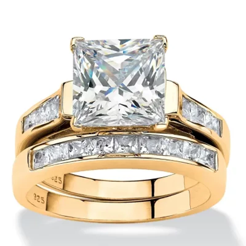 DiamonArt® Womens 2 3/4 CT. T.W. White Cubic Zirconia 14K Gold Over Silver Bridal Set