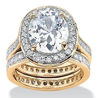 DiamonArt® Womens 6 CT. T.W. White Cubic Zirconia 18K Gold Over Silver Bridal Set